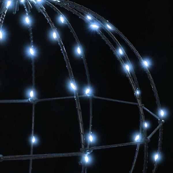 Ball mit 160 LEDs Kaltweiß 50 cm Metall