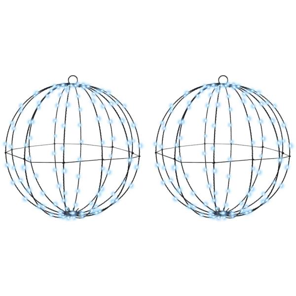 ARDEBO.de - Ball mit 192 LEDs 2 pcs Kaltweiß 40 cm Metall