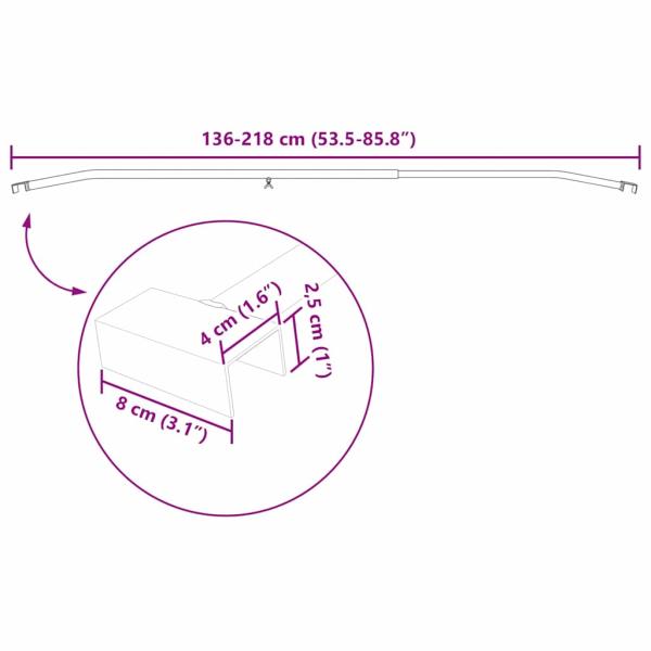 geeignet für flache Planenhalterung 2 pcs Silber 130-210 cm