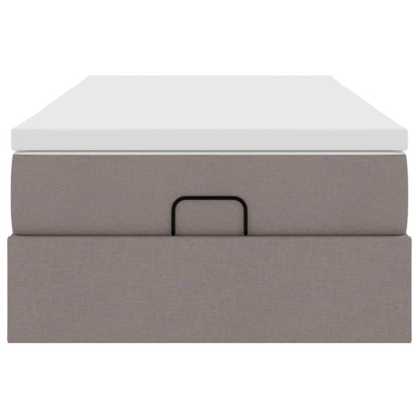 Ottoman-Bett mit Matratze Taupe 80x200 cm Stoff