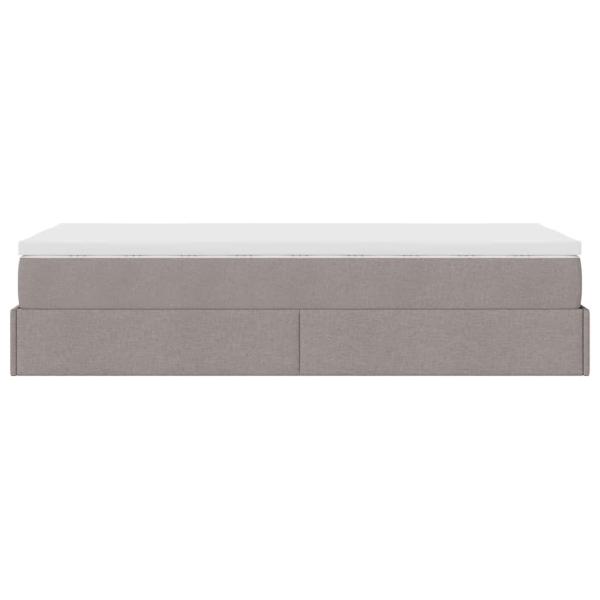 Ottoman-Bett mit Matratze Taupe 80x200 cm Stoff