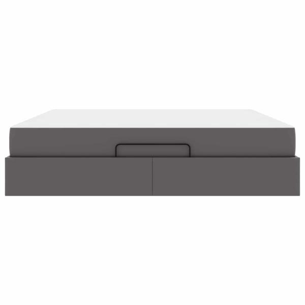 ARDEBO.de - Bettgestell mit Matratze Grau 180 x 200 cm Kunstleder