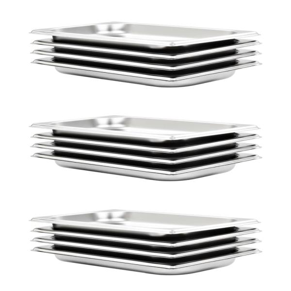 ARDEBO.de - Gastronormbehälter 12 Stk. GN 1/3 20 mm Edelstahl