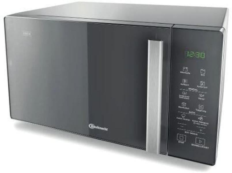 Bauknecht MW 254 SM Stand Mikrowelle, 48,3 cm breit, 900W, 25 L, Dynamic Steam, Eco Modus, Grillfunktion, Dampfgarfunktion, Edeles schwarz