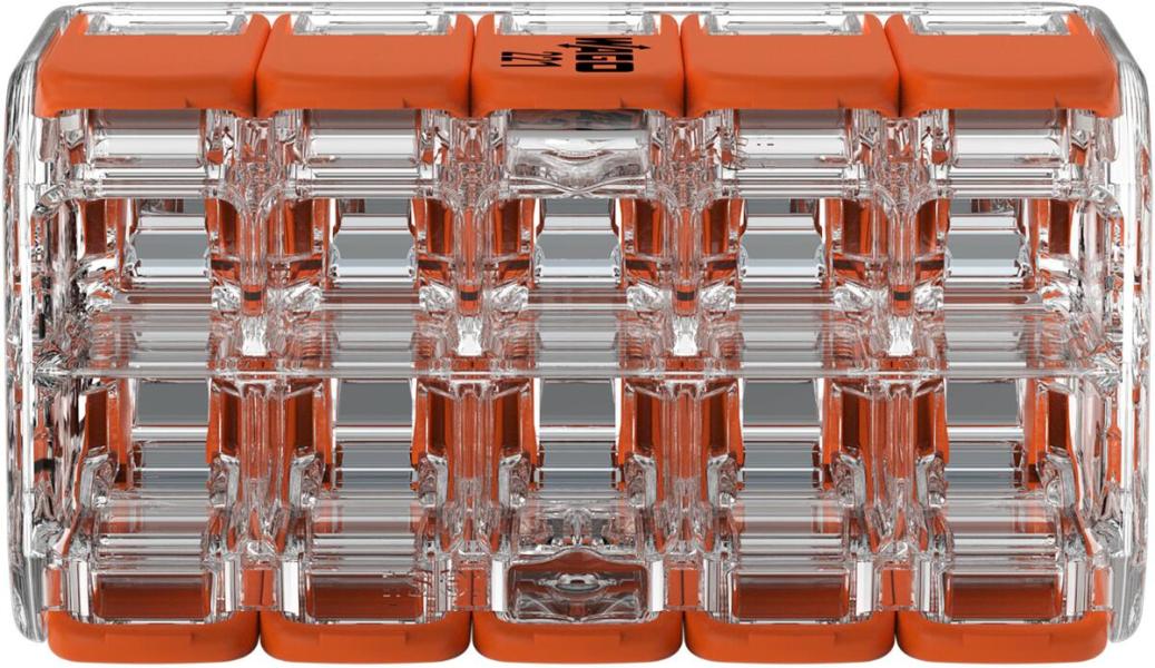 Wago 221-420 Compact-Verbindungsklemmen, 10 Klemmstellen, transparent