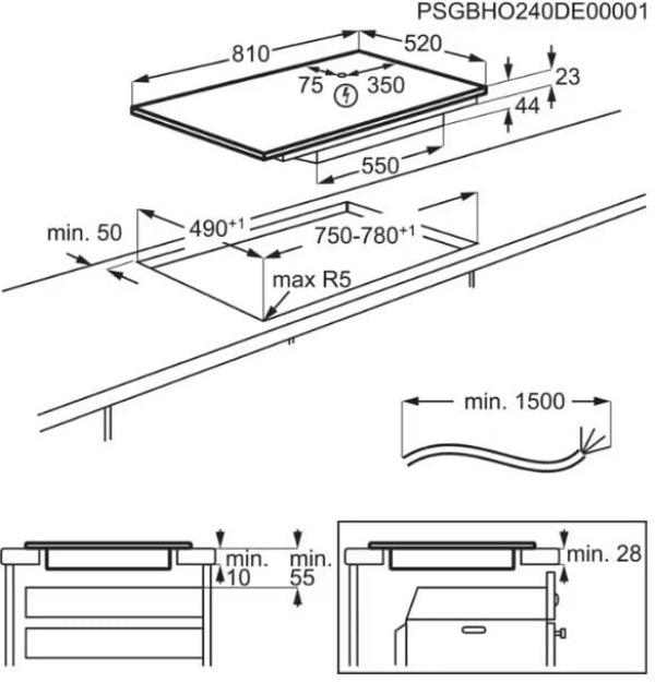 AEG TK85IM0BSZ Autarkes Induktionskochfeld, 81 cm breit, Kindersicherung, DoubleBridge-Funktion, SaphirMatt