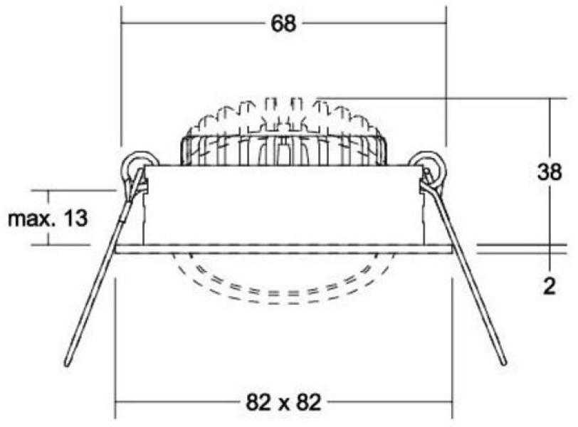 Brumberg BB05 LED-Einbaustrahler, 230VAC, 50Hz, 6W, 38°, 630lm, 3000K, quadratisch, schwenkbar, Phasenabschnitt dimmbar, schwarz (39365183)