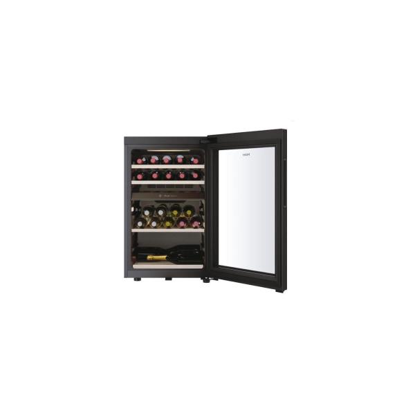 Haier HWS42GDAU1 Serie 7 Weinklimaschrank, 50 cm breit, 42 Standardweinflaschen, LED Beleuchtung, 2 Kühlzonen, schwarz