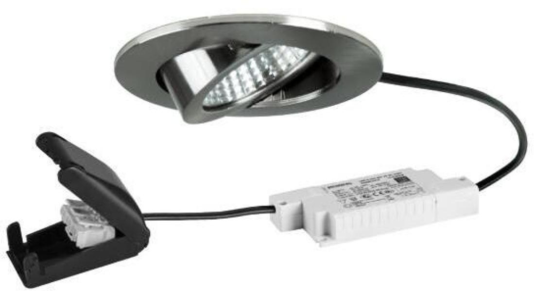 ARDEBO.de Brumberg BB03 LED-Einbaustrahler Phasenabschnitt dimmbar, 6W, 3000K, rund, schwenkbar, nickel (39463153)
