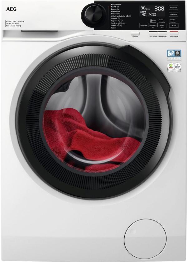 ARDEBO.de AEG LWR7G65698 7000 ProSteam Stand Waschtrockner, 9 kg Waschen / 5 kg Trocknen, 60cm breit, 1600 U/Min, ProSteam, SpecialCare Wash-to-Dry, ProSense, NonStop-Programm, Schontrommel, weiß (914610338)