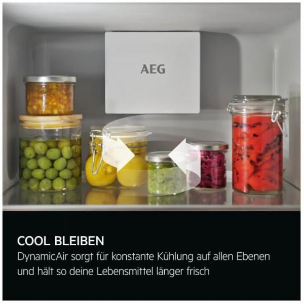 AEG TF6FS18XDC 6000 Einbaukühlschrank mit Gefrierfach, Nischenhöhe 1780 cm, 282 L, Festtürtechnik, DynamicAir, CustomFlex, TouchControl, weiß (923585344)