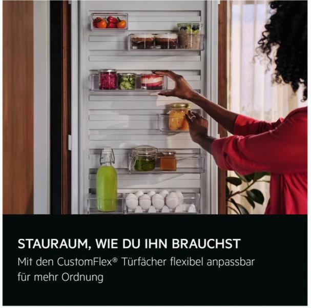 AEG TF6FS18XDC 6000 Einbaukühlschrank mit Gefrierfach, Nischenhöhe 1780 cm, 282 L, Festtürtechnik, DynamicAir, CustomFlex, TouchControl, weiß (923585344)