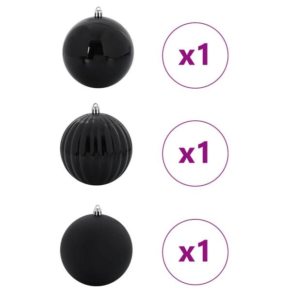 Weihnachtskugel-Set 3 pcs Schwarz