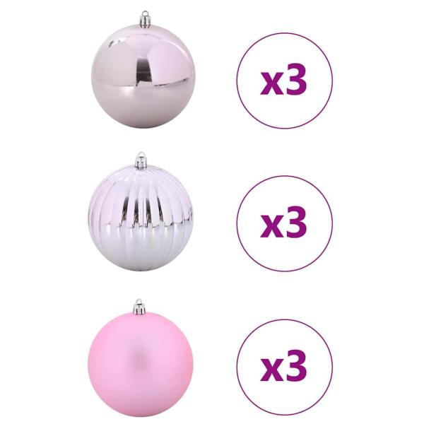 Weihnachtskugel-Set 9 pcs Rosa