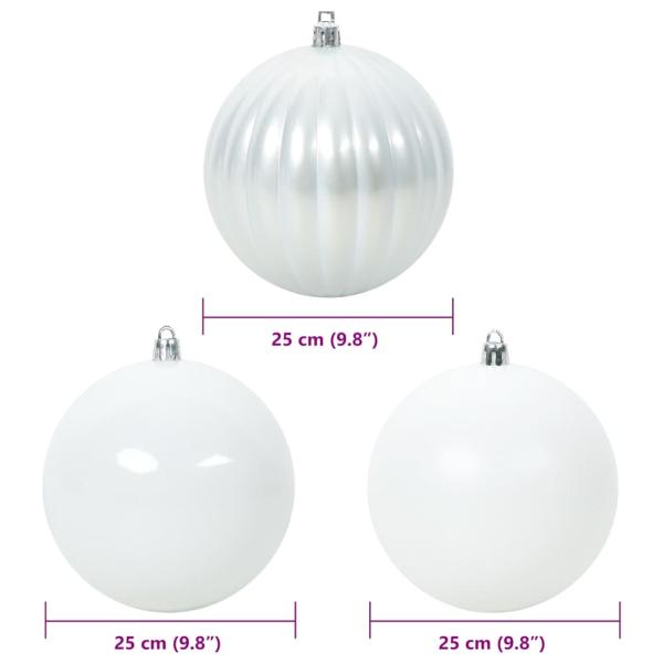 Weihnachtsbaumkugel Set XXL 3 stk. Weiß Ø 25 cm Kunststoff