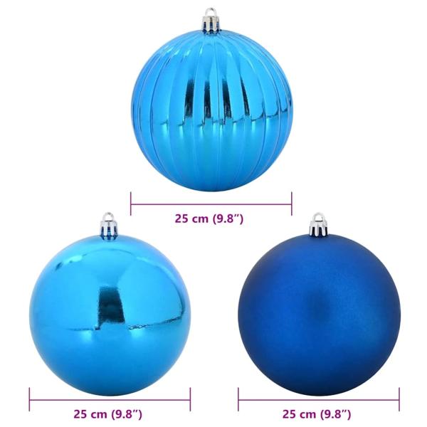 Weihnachtskugeln Set XXL 3 Stk. Blau Ø 25 cm Kunststoff LEDs