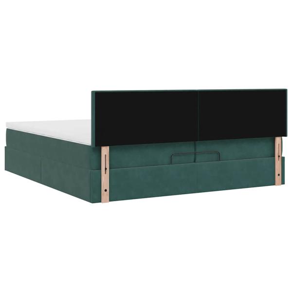 Ottoman-Bett mit Matratze Dunkelgrün 200x200 cm Samt