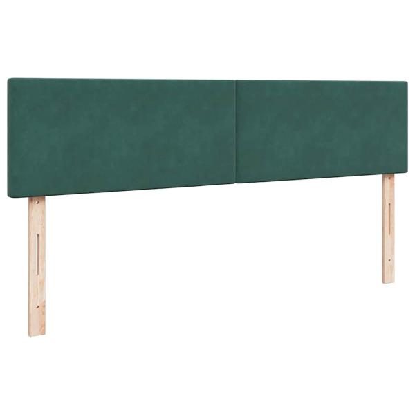 Ottoman-Bett mit Matratzen & LEDs Dunkelgrün 200x200 cm Samt