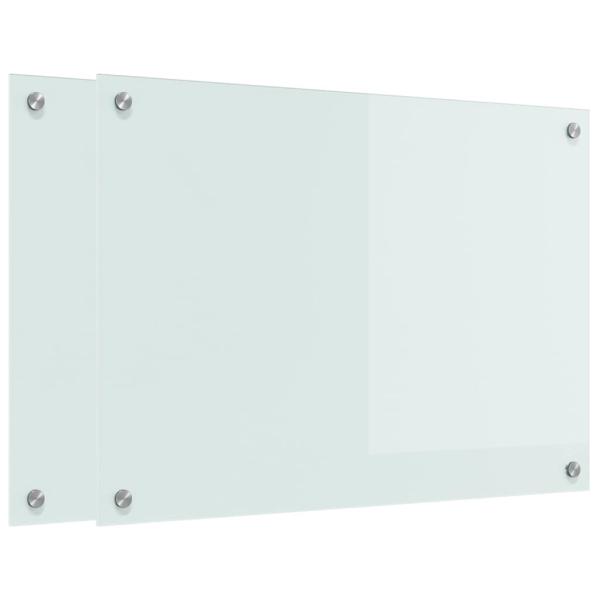 Küchenrückwand Weiß 70 x 50 x 0,8 cm Gehärtetes Glas