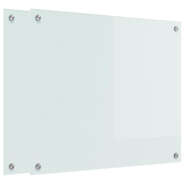 Küchenrückwand Weiß 70 x 60 x 0.8 cm Gehärtetes Glas