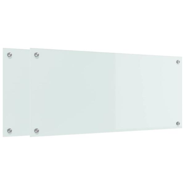 Küchenrückwand Weiß 90 x 40 x 0,8 cm Gehärtetes Glas