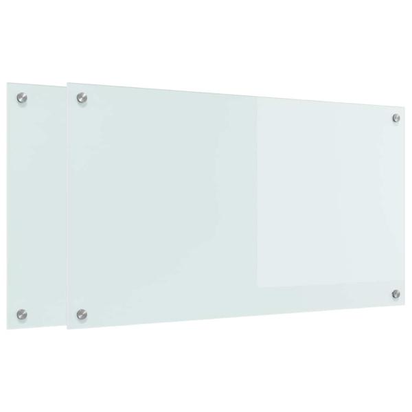 Küchenrückwand Weiß 90 x 50 x 0.8 cm Gehärtetes Glas