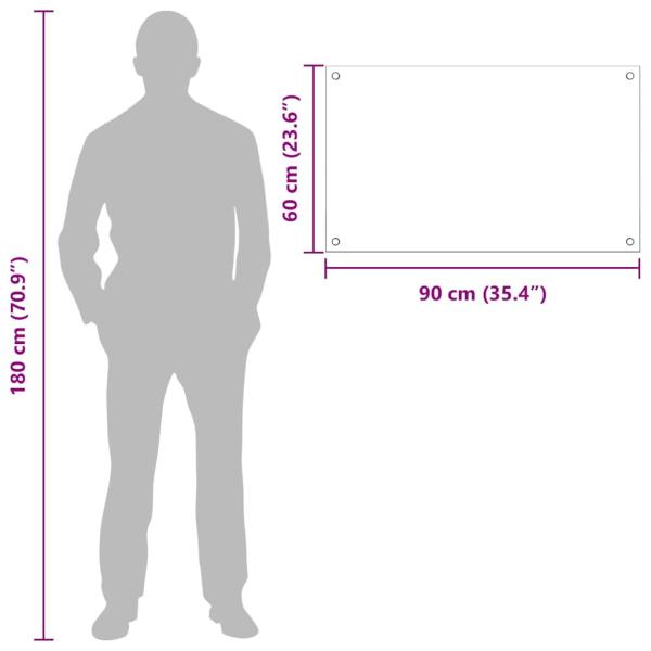 ARDEBO.de - Küchenrückwand Weiß 90 x 60 x 0.8 cm Gehärtetes Glas