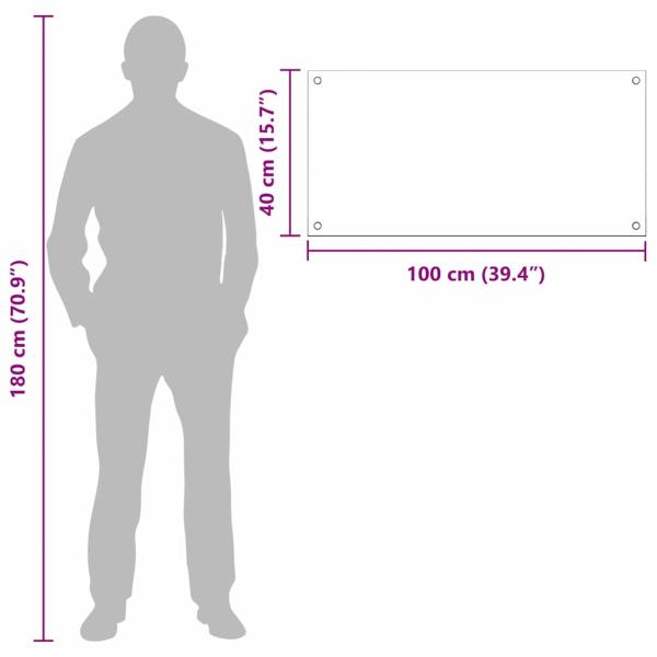 Küchenrückwand Weiß 100 x 40 x 0,8 cm Gehärtetes Glas