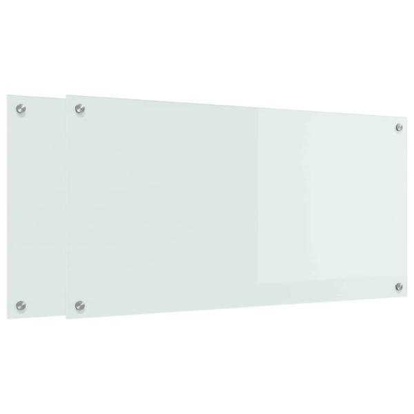 Küchenrückwand Weiß 100 x 50 x 0,8 cm Gehärtetes Glas