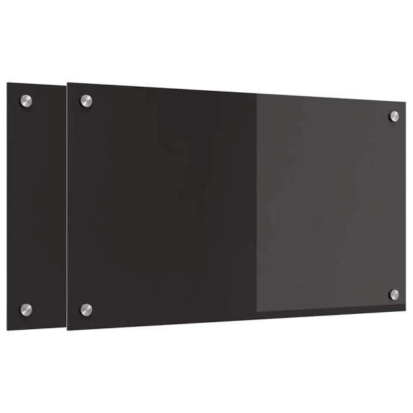 Küchenrückwand Schwarz 70 x 40 x 0.8 cm Gehärtetes Glas