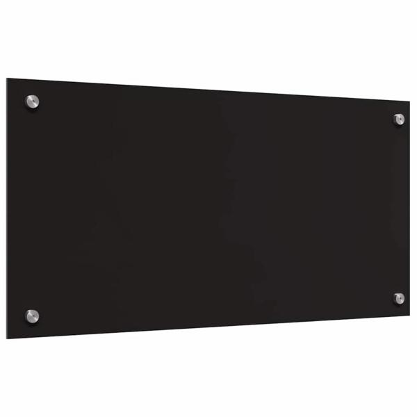 Küchenrückwand Schwarz 80 x 40 x 0.8 cm Gehärtetes Glas
