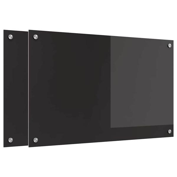 Küchenrückwand Schwarz 80 x 50 x 0.8 cm Gehärtetes Glas