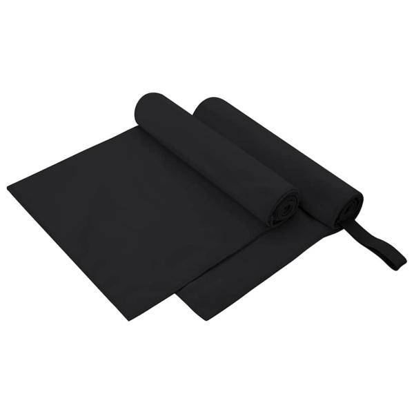 ARDEBO.de - Sporthandtücher 2 pcs Schwarz 100 x 50 cm
