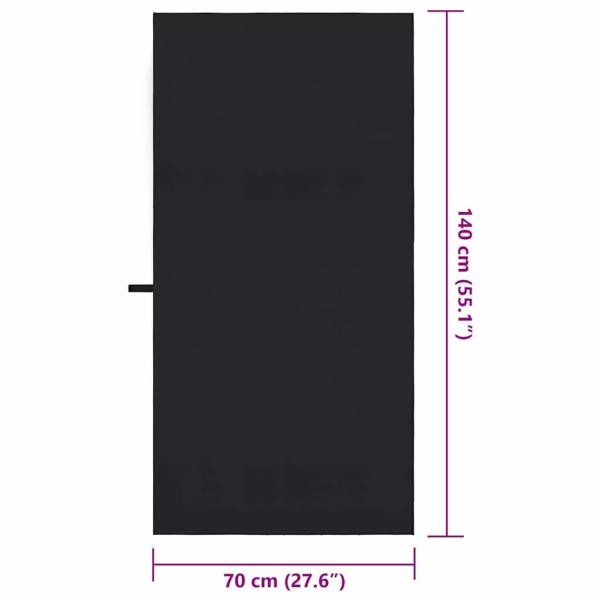 ARDEBO.de - Sporthandtücher 2 pcs Schwarz 140 x 70 cm