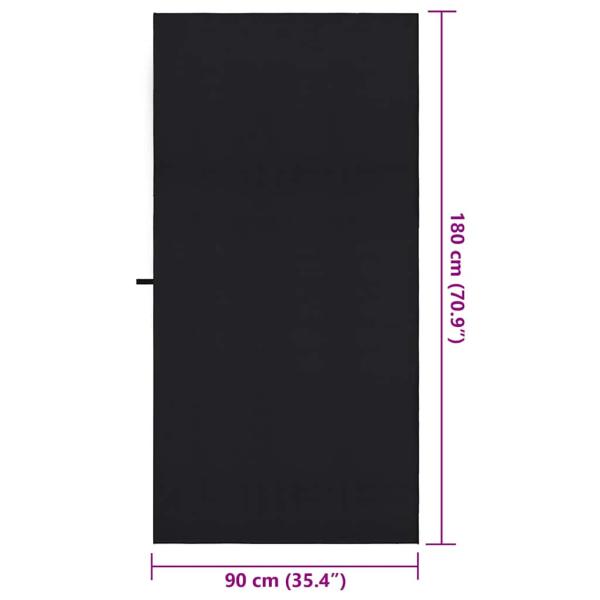Sporthandtücher 2 pcs Schwarz 180 x 90 cm
