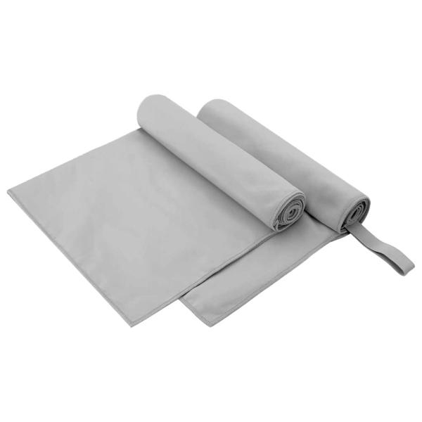 ARDEBO.de - Sporthandtücher 2 stk. Grau 100 x 50 cm