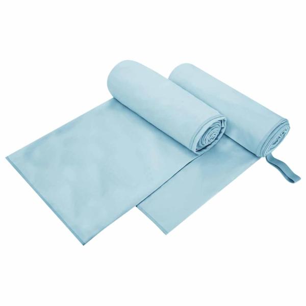 ARDEBO.de - Sporthandtücher 2 pcs Blau 200 x 100 cm Polyester und Polyamid