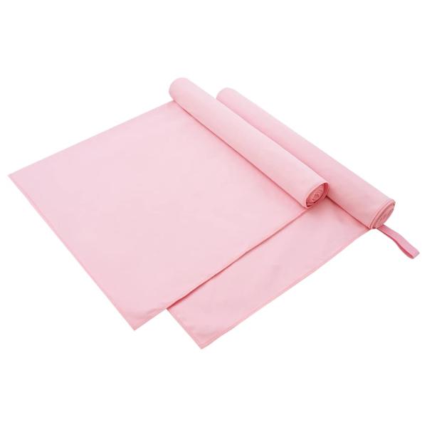 ARDEBO.de - Sporthandtücher 2 pcs Rosa 180 x 90 cm Polyester und Polyamid