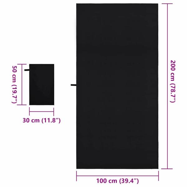 Sporthandtuch Set Sonstiges Schwarz Stoff