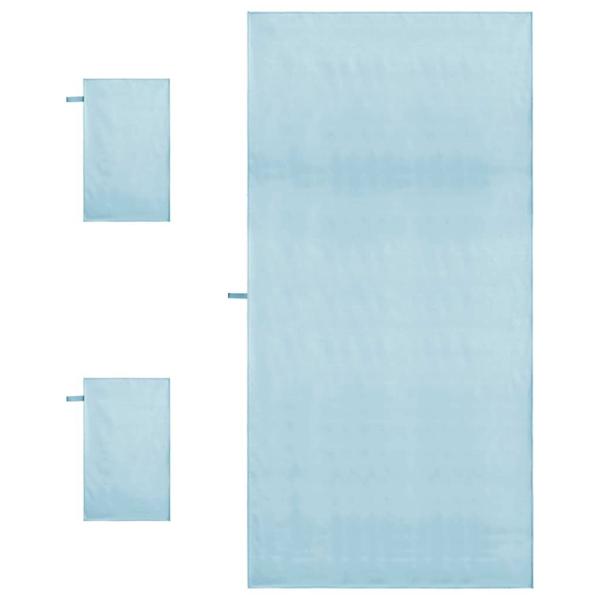Sporthandtuch Set 3 pcs Blau Polyester und Polyamid