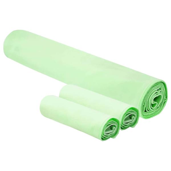 Sporthandtuch Set 3 pcs Grün Polyester und Polyamid