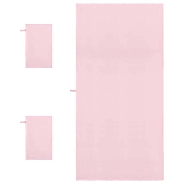 Sporthandtuch Set 3 pcs Rosa Polyester und Polyamid