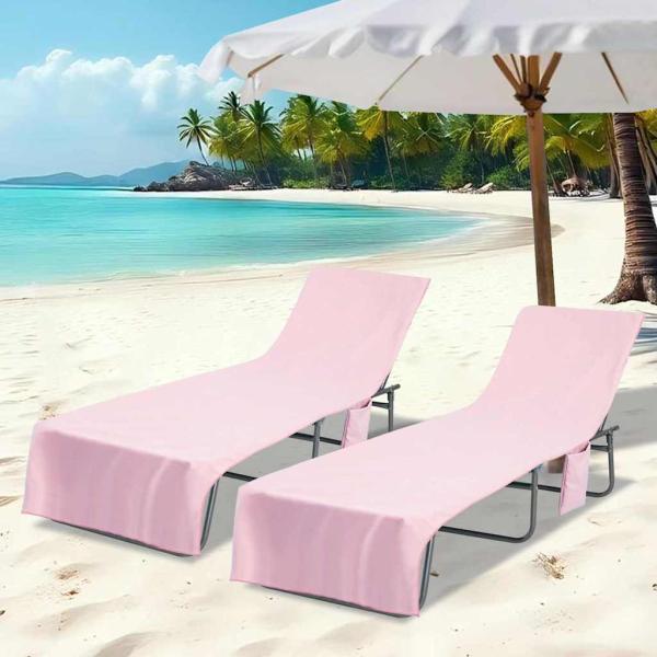 ARDEBO.de - Sonnenliege-Tücher 2 pcs Rosa 210 x 75 cm