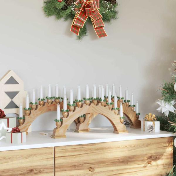 Weihnachtskerzenbogen mit 10 LED Kerzen 3 pcs Braun