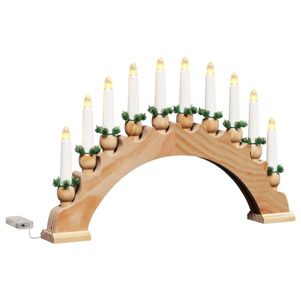 Weihnachtskerzenbogen mit 10 LED Kerzen 3 pcs Braun