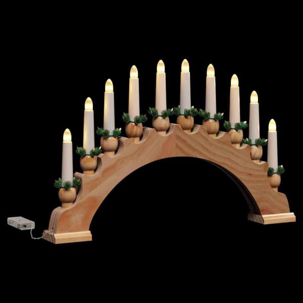Weihnachtskerzenbogen mit 10 LED Kerzen 3 pcs Braun