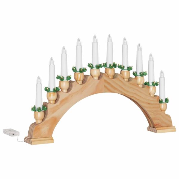 Weihnachtskerzenbogen mit 10 LED Kerzen 3 pcs Braun