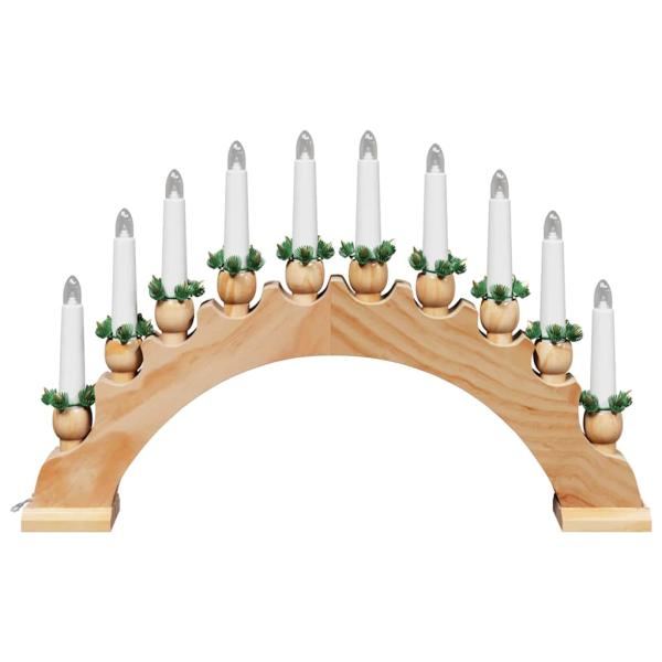 Weihnachtskerzenbogen mit 10 LED Kerzen 3 pcs Braun