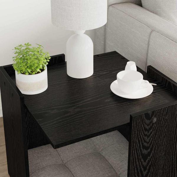 Katzenstreu Box Umzäunung Schwarz Eichen-Optik 53 x 53 x 51 cm