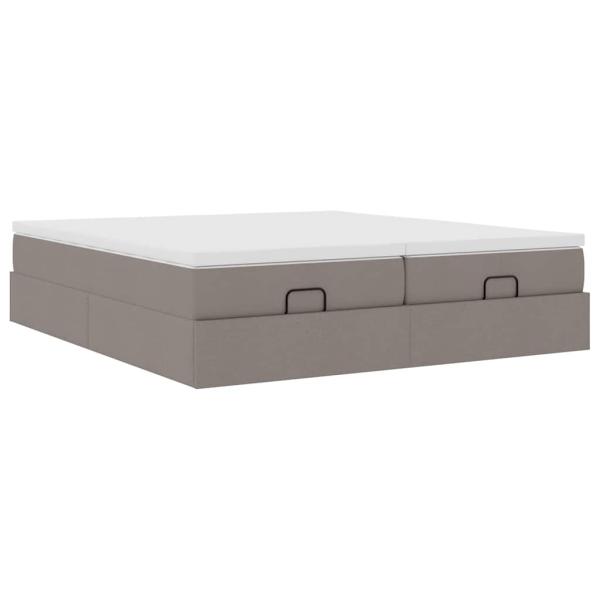 Ottoman-Bett mit Matratzen Taupe 160x200 cm Stoff